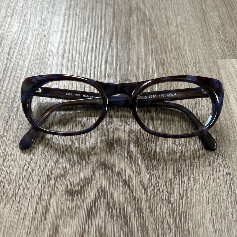 SEE Plastic Eyeglasses 1623 Full Rim Tortoise Shell Brown 50-16-140 Frames Only